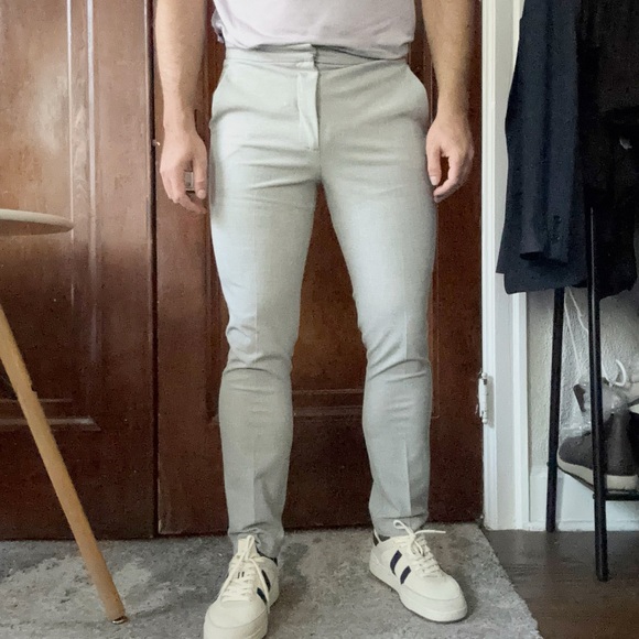 ZARA Men’s Slim Fit Stretch Trouser Pant Gray Size Medium - Picture 1 of 10